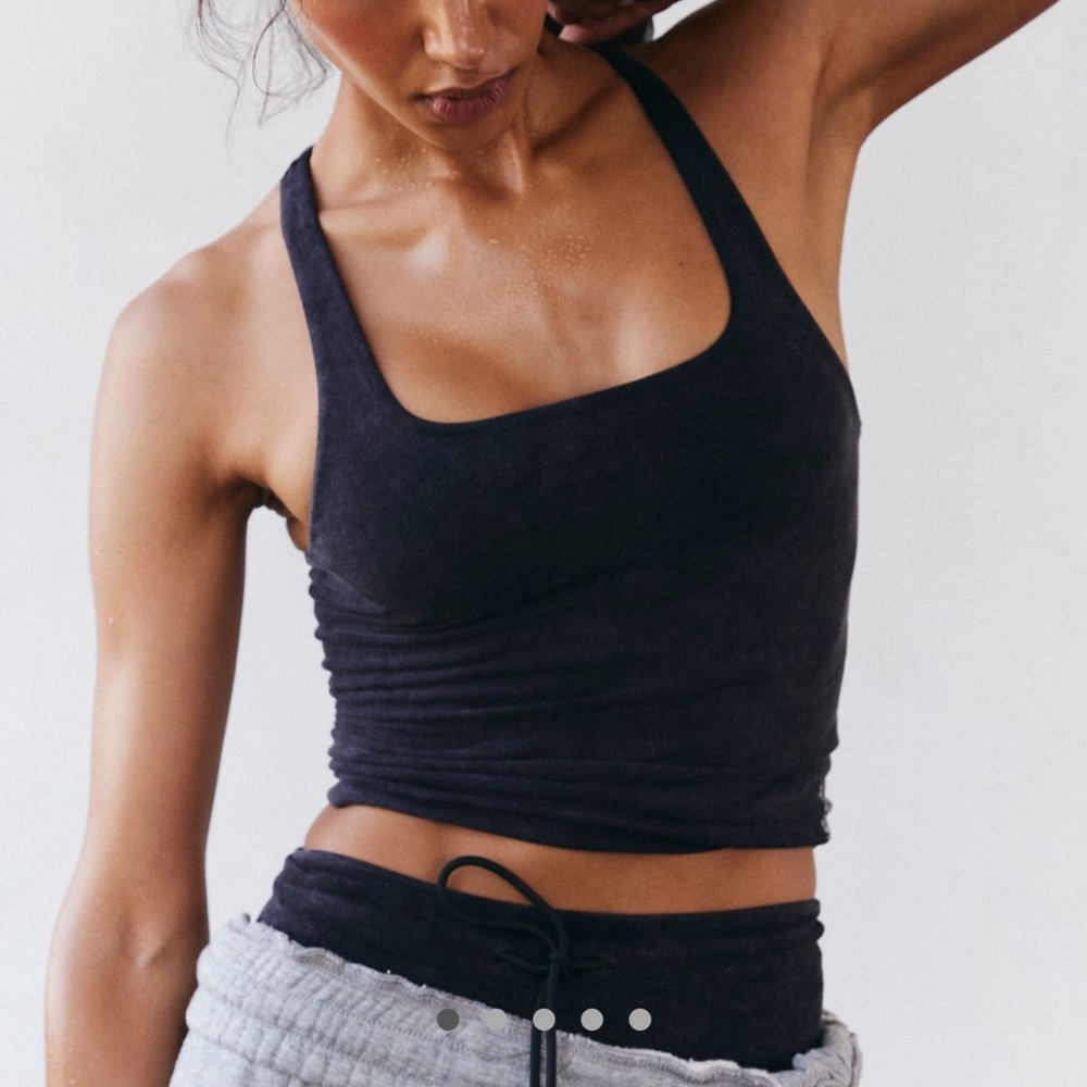 Go to square neck cami washed black NWT